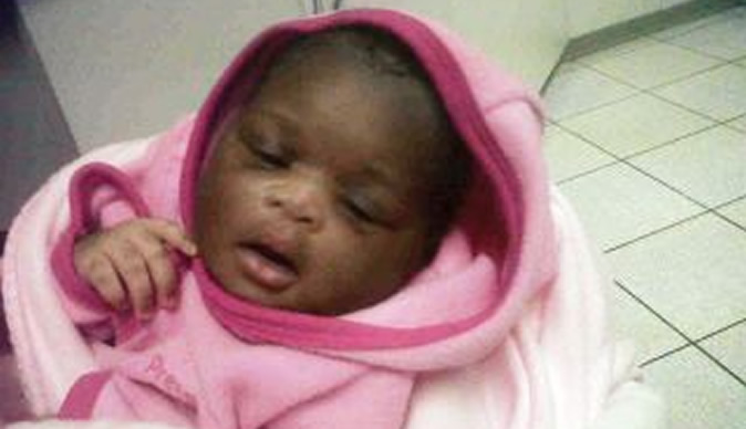Abandoned baby found on train